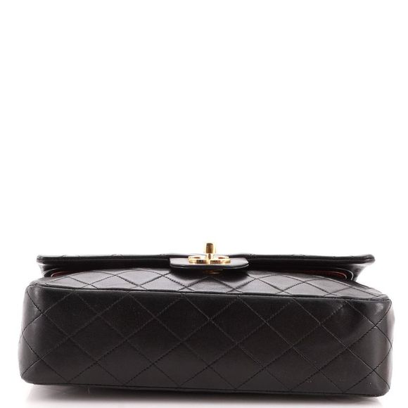 Chanel Vintage Classic Double Flap Bag Quilted Lambskin Medium Black - Picture 5 of 9